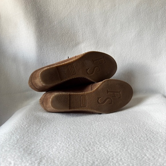 Franco Sarto Women’s Size 9 Brown Leather Suede Lace Up Ankle Wedge Boots - Picture 13 of 16